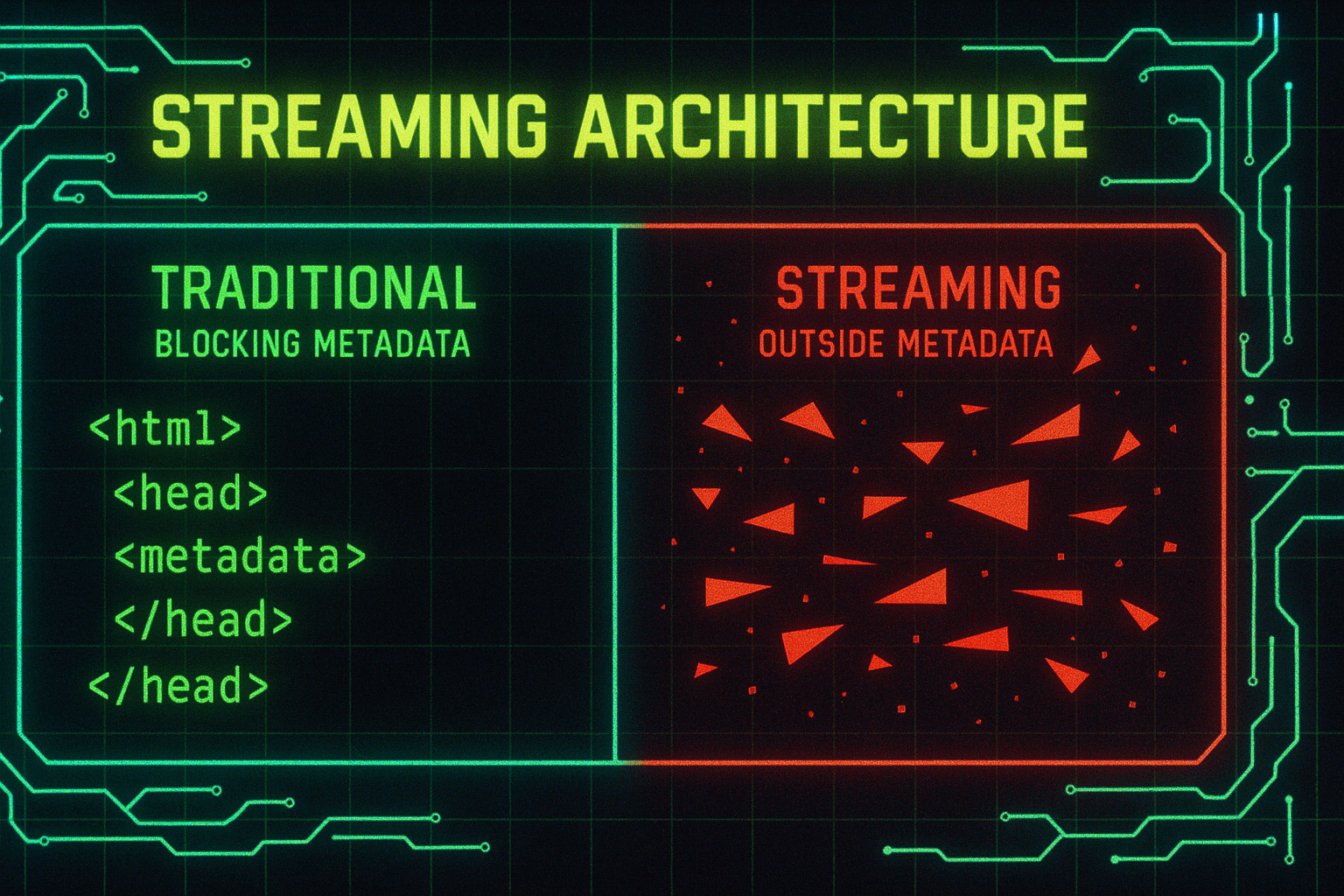 Metadata streaming architecture showing data flow patterns